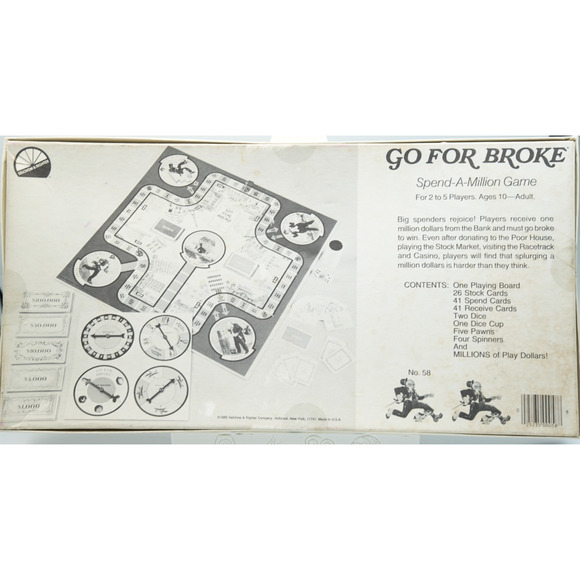 Vintage 1985 Go For Broke Spend A Million Board Game. By Selchow & Righter - Picture 2 of 4